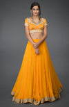 Yellow Leheriya Tilla Embroidered Lehenga Set