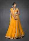 Yellow Leheriya Tilla Embroidered Lehenga Set