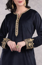 Midnight Blue Zardozi Hand Embroidered Sharara Set