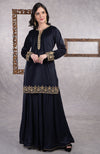 Midnight Blue Zardozi Hand Embroidered Sharara Set