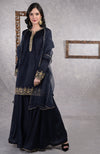 Midnight Blue Zardozi Hand Embroidered Sharara Set