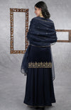 Midnight Blue Zardozi Hand Embroidered Sharara Set