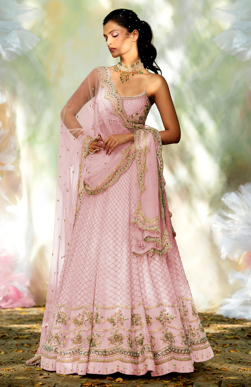 For Keeps Champagne Pink Lehenga Set