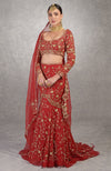 She Walks In Beauty Red Lehenga Set