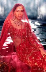 She Walks In Beauty Red Lehenga Set