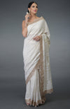 Heirloom Ivory Chikankari & Gota Patti Hand Embroidered Saree