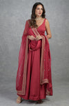 Garnet Dabka Zardozi Hand Embroidered Anarkali Set