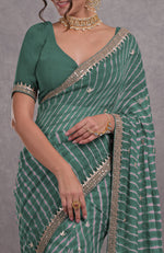 Jade Leheriya Rosegold Marori-Gota Patti Hand Embroidered Saree