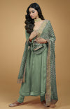 Jade Leheriya-Tilla Embroidered Dupatta With Anarkali Set