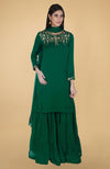 Emerald Green Gota Patti Hand Embroidered Gharara Suit