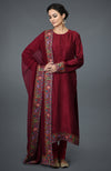 Maroon Kashmiri Kashidakari Hand Embroidered Suit