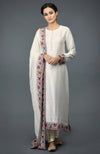 Ivory Kashmiri Kashidakari Hand Embroidered Suit