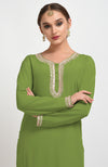 Mehandi Green Gota Patti Work Suit with Dupatta