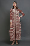 Elderberry Chikankari Embroidered Jacket Suit