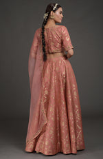 Desert Rose Benarasi Weave Zardozi Embroidered Lehenga Set