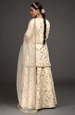 Ivory Benarasi Weave Zardozi Lehenga Set