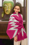 Frida Fuchsia Purple Chevron Thread & Swarovski Pure Cashmere Stole