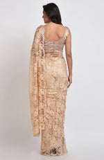 Nude French Chantilly Lace Saree Set