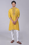 Beige Parsi Gara Embroidered Kurta