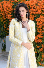 Gold-Ivory Parsi Gara Embroidered Jacket Set