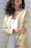 Gold-Ivory Parsi Gara Embroidered Jacket Set