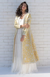 Gold-Ivory Parsi Gara Embroidered Jacket Set