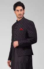 Black Chikankari Embroidered Bandhgala Jacket Set