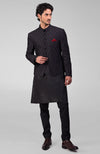 Black Chikankari Embroidered Bandhgala Jacket Set