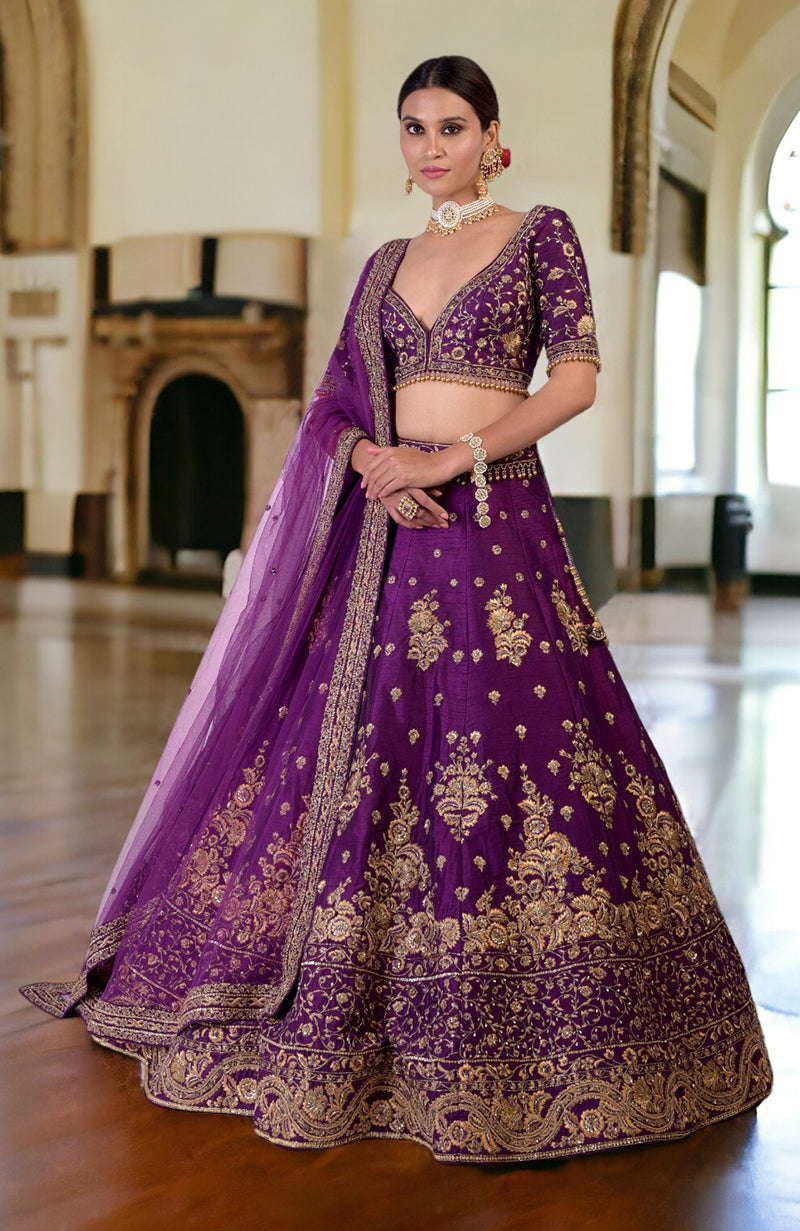 This Much & More Plum Lehenga Set