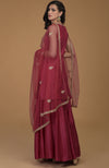 Ruby Red Zardozi Hand Embroidered Dupatta