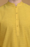 Sunglow Yellow Kurta With Pintuck & Kantha Detail