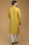 Sunglow Yellow Kurta With Pintuck & Kantha Detail