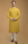 Sunglow Yellow Kurta With Pintuck & Kantha Detail