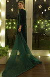 Emerald Green Swarovski Hand Embroidered Velvet Kurta Set