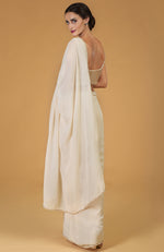 Tara - Champagne Gold Hand Embroidered Saree & Blouse