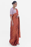 Pre Stitched Copper Pure Tissue Saree & Zardozi Embroidered Blouse