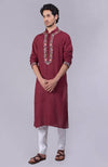 Majestic Maroon Kashidakari Embroidered Kurta