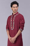 Majestic Maroon Kashidakari Embroidered Kurta