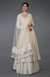 Deep Cream Chikankari With Kamdani Anarkali Outfit