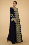 Midnight Blue- Gold Kashmir Embroiderd Kaftan