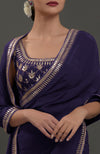 Eclipse Blue Embroidered Gota Patti Saree