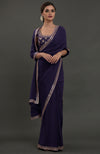 Eclipse Blue Embroidered Gota Patti Saree