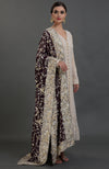 Champagne Chikankari Suit With Parsi Gara Hand Embroidered Dupatta