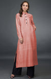 Peacock Pink- Black Raw Silk/ Silk/ Crepe/ Georgette Suit