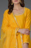 Sunglow Yellow Zardozi and Crystal Work Farshi Palazzo Suit