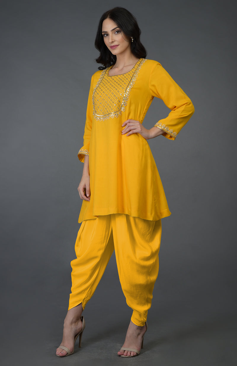 Yellow Solid Color Dhoti Harem Pants for Girls  Women  Zubix  Clothing  Accessories and Home Furnishing Shop Online