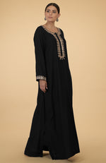 Black- Gold Hand Embroidered Kaftan