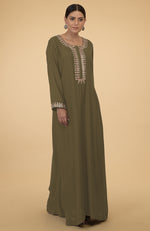 Black- Gold Hand Embroidered Kaftan