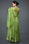 Pista Green Floral Embroidered Anarkali Suit with Dupatta