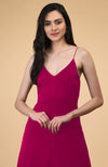 Classic Berry Gloss Silk-Satin Long Slip Dress